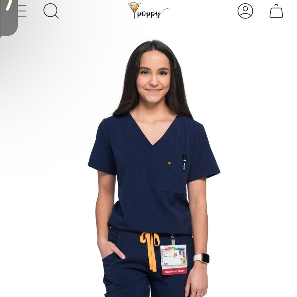 Poppy Scrubs’ ‘The Wilder’ Scrub Top in Navy Blue